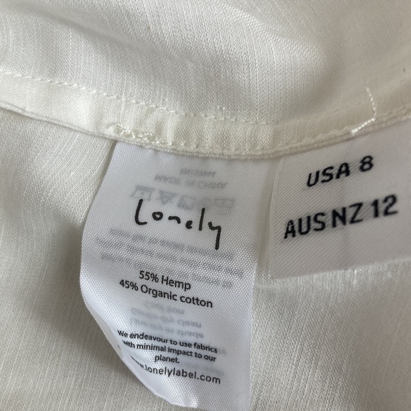 Lonely Off-white Strap Tie back Midi Dress Size 8 - Picture 9 of 11